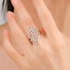 Vintage Stainless Steel Hollow Ring Unisex Exaggerated Geometric Line Open Adjustable Ring Delicate Luxury Party Jewelry Gifts