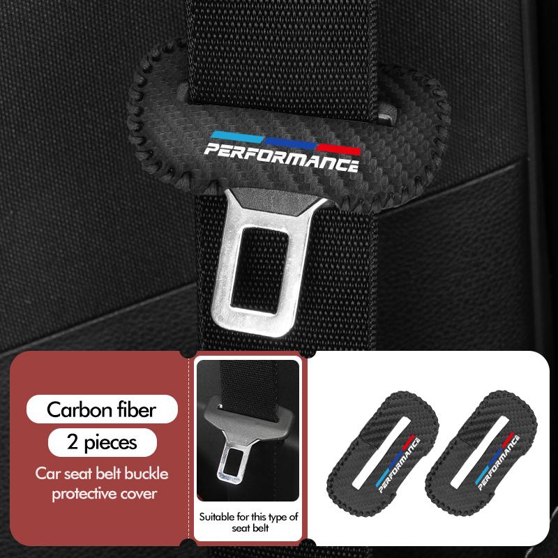 For BMW 1/2pcs Car Seat Belt Buckle Cover Leather Protector Anti-collision Case Accessories Performance E91 X5 E70 F11 E30 F31 E1