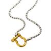 Gold Plated Carabiner Style Necklace Titanium Steel Pendant Neckchain Jewelry Ideal For Unisex Wear And Gift