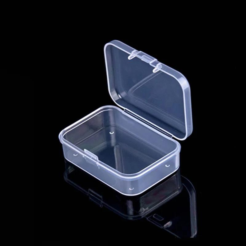 Mini Rectangle Clear Plastic Jewelry Storage Case - Mini Boxes for Earrings Rings Beads Small Items Packaging Container