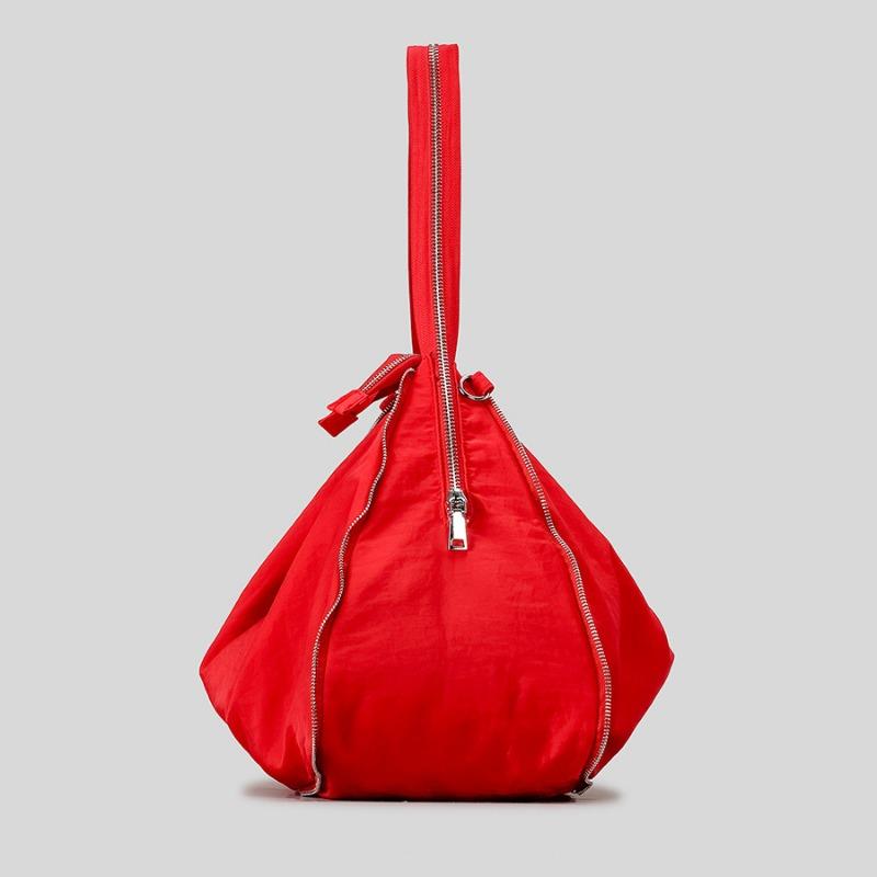 Lightweight Ruffled Soft Nylon Large Capacity Tote Bag Zipper Shoulder Crossbody Bag Women's Backpack