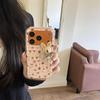 Plaid Star Plush Rabbit iPhone Case for iPhone 14, 15, 16, 17 Pro Max - Double Layer, Autumn/Winter Style for Women