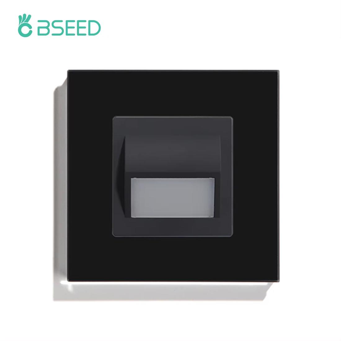 BSEED Footlights Wall Switch Stair Foot Lamp Switch Glass Switch EU Standard 86*86mm EU standard
