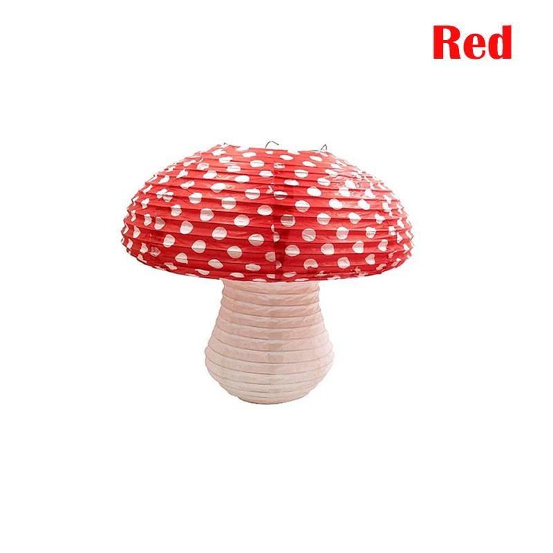 

1шт мультфильм diy вечеринка декор в форме гриба ручной работы фонарь бумажные фонарики круглые 3D подвесные S красный