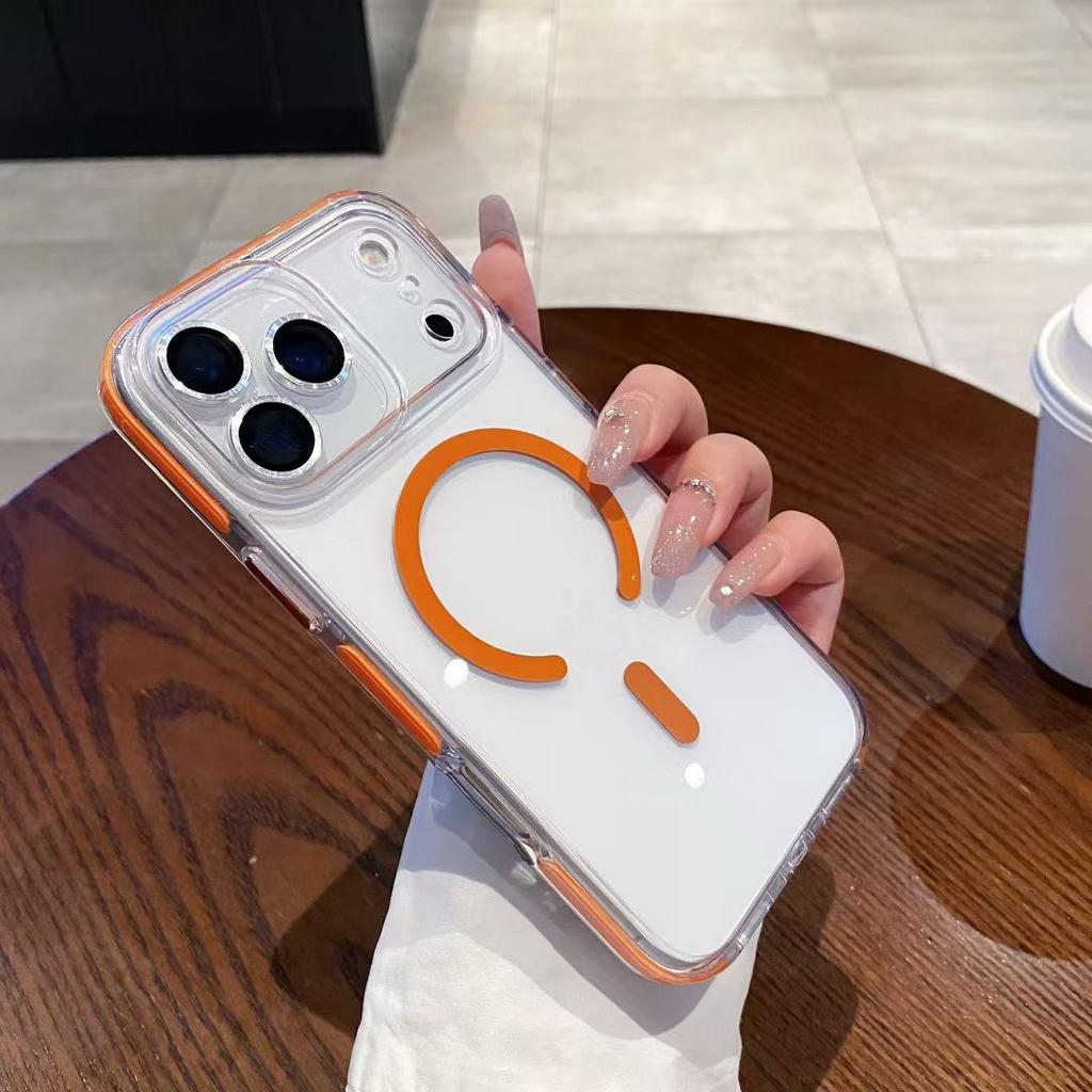 Eiskristall Geeignet für IPhone17proMax Magnetische Handyhülle Apple 16 Hawk Objektivfolie 15 Transparente Sturzsichere Hülle