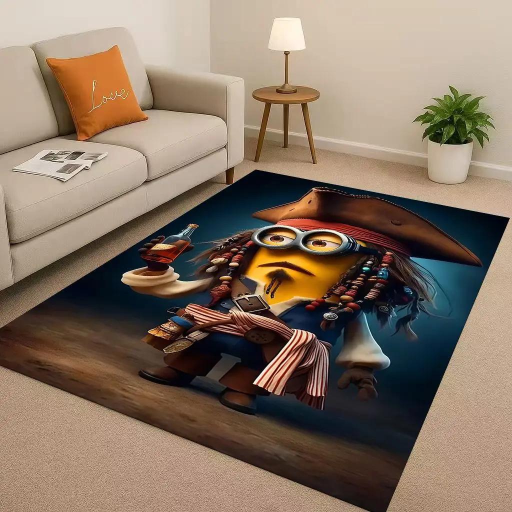 3D Cute Minions Cartoon Christmas Gift Living Room Non-Slip Area Rug Carpet for Bedroom Playroom Sofa,Home Decor Doormat