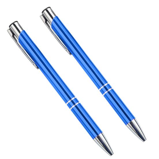 

2Pcs Ballpoint Pen Black Ink Retractable Plastic Medium Point Advertising Pen for Students темно-синий