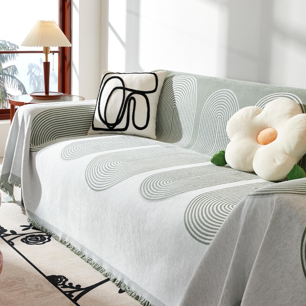 

1шт пылезащитный чехол для дивана в гостиной с кисточками цвета хаки, чехол для трехместного дивана в гостиной, чехол для дивана-реклайнера в гостиной 180x130cm