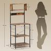 Kitchen Storage Rack Bakers Rack With Power Outlet Usb Charger Rustic Brown