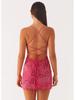 Sequin Embroidery Backless Spaghetti Strap Dress - European & American Style Summer Dress for Women