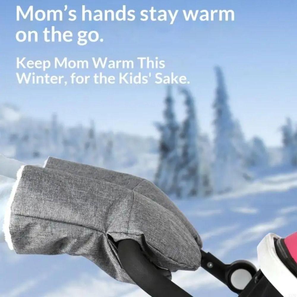Warm Fleece Lined Pushchair Mittens Waterproof Nylon Exterior Pram Hand Warmers  Shopping Trip