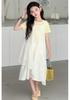 Koreanischer Stil Spitzen Sommer Zweiteiler Kleid mit unregelmäßigem Patchwork - Schichtendesign Midi