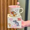 Birthday Gift Cute Cat and Mouse Children's Graduated Water Cup Boys and Girls Ceramic Mug Souvenir Gift Box