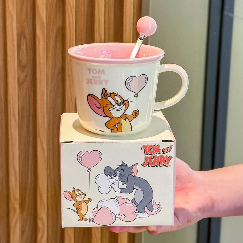 Cat and Mouse Cute Scale Cup Children's Ceramic Mug Couple Drinking Cup Breakfast Coffee Cup Birthday Gift