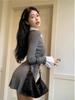 Korean Fashion Faux Two-Piece Shirt Dress – Chic Autumn/Winter Style with Unique Design and Short Skirt for Women