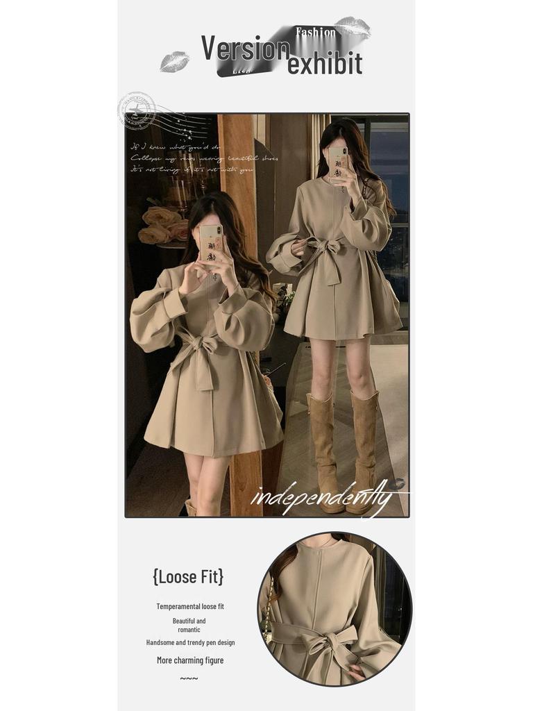 2025 Autumn Retro French Loose Trench Coat – Women's Versatile Mid-Length Slimming Design