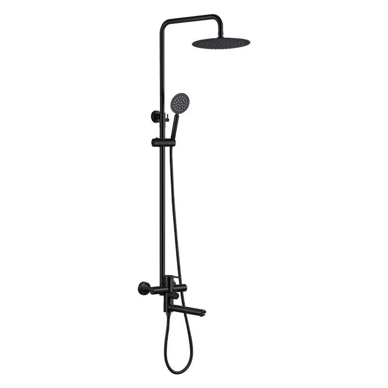 TLXT Round Shower Faucet Set with Long Spout