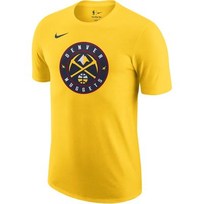 NBA Denver Nuggets Essential Letter Print Simple Round Neck Short Sleeve T-Shirt Men Tops Yellow FJ0236-728