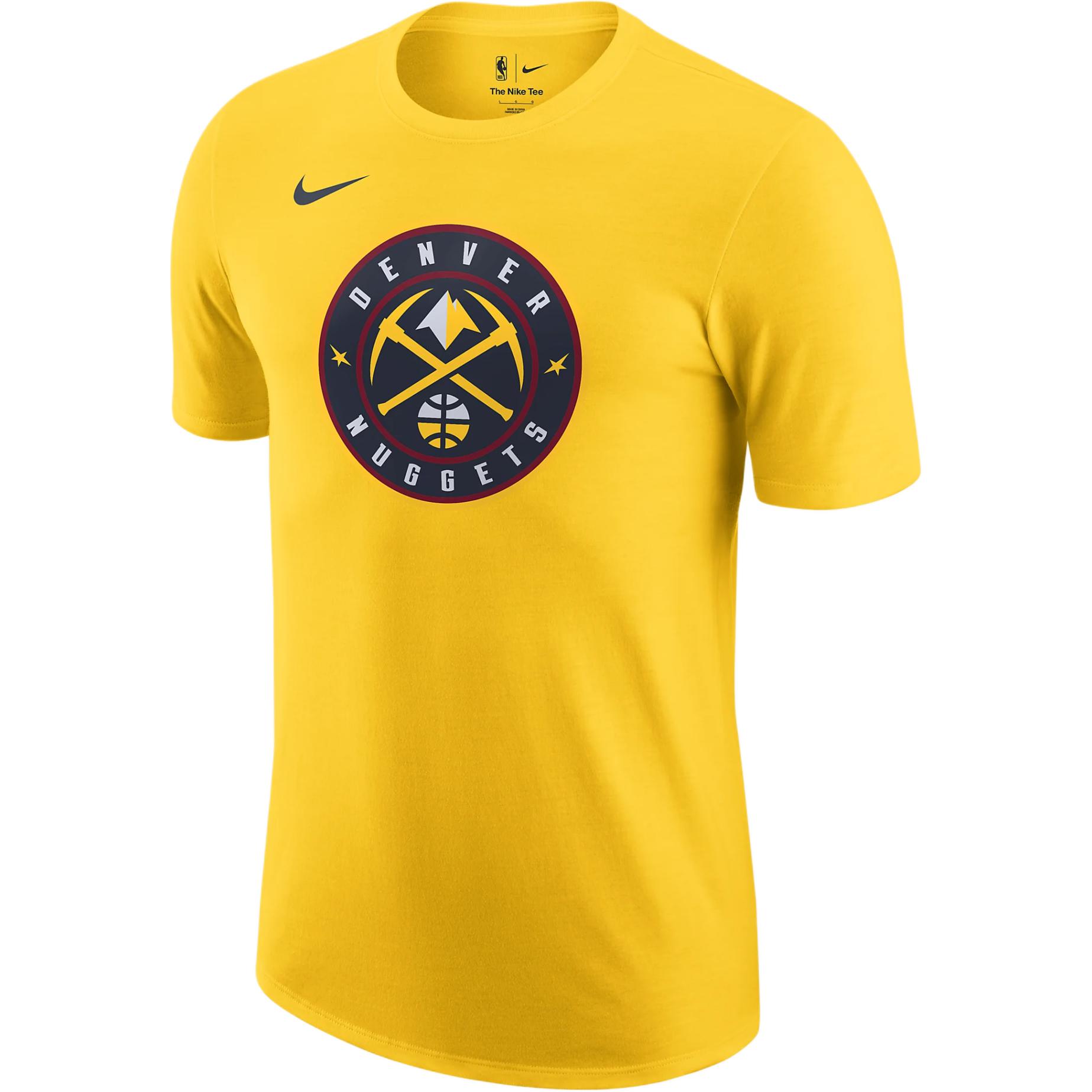 

Nike NBA Denver Nuggets Essential Letter Print Simple Round Neck Short Sleeve T-Shirt Men Tops Yellow FJ0236-728 L