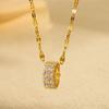 Luxury Gold Plated Compass Fashion Necklaces Enamel Zircon Gold Plated Necklace Set