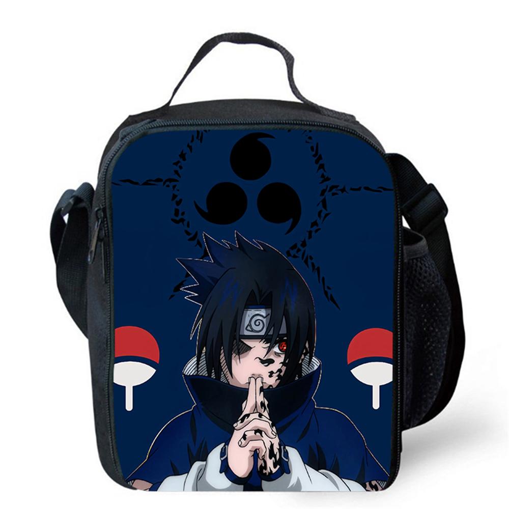 NARUTO Anime Cartoon Kids Insulated Thermal Lunch Bag, Lightweight Portable Children Picnic Tote Bag for Boys & Girls Age 5-11