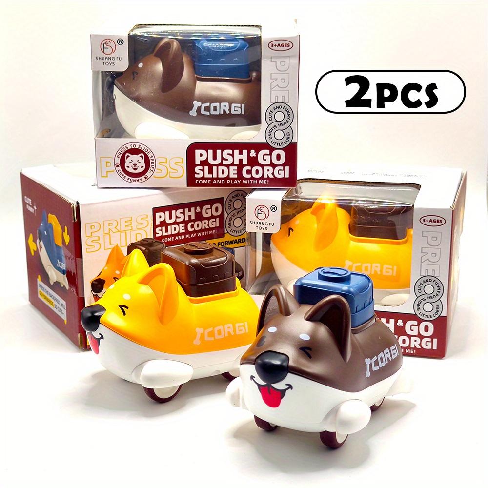 

2pcs Children S Mini Toy Car, Cute Cartoon Dog Running Happily. A Small Car Or Children S Toy Ornament That Can Move Forward with Just a Finger Press