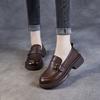 Platform single shoes women's summer new versatile thick heel one pedal casual small leather shoes