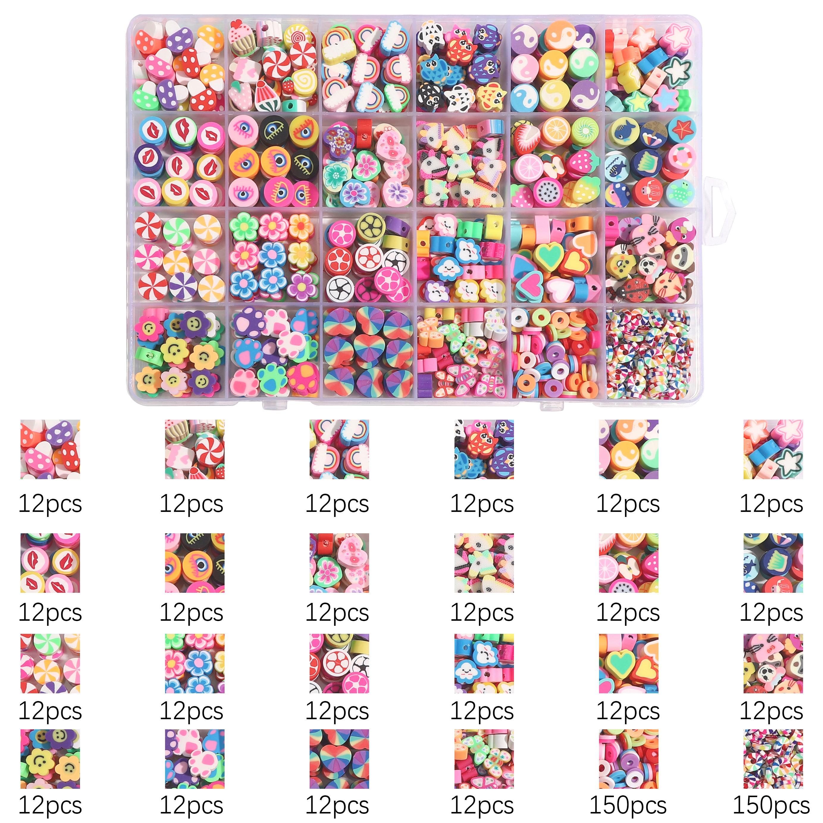 

610 шт./коробка Глиняные бусины Керамические бусины для DIY браслета, ожерелья, аксессуары для изготовления ювелирных изделий 560pcs