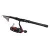Fishing Pole Kit Complete with Telescopic Black Short Sea Pole Fishing Rod and Reel Combo for Outdoor
