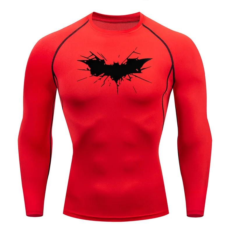 Men's Print Long Sleeve Compression Shirts Gym Workout Rash Guard Athletic Fitness Running Baselayer Undershirts Tops Sportswear