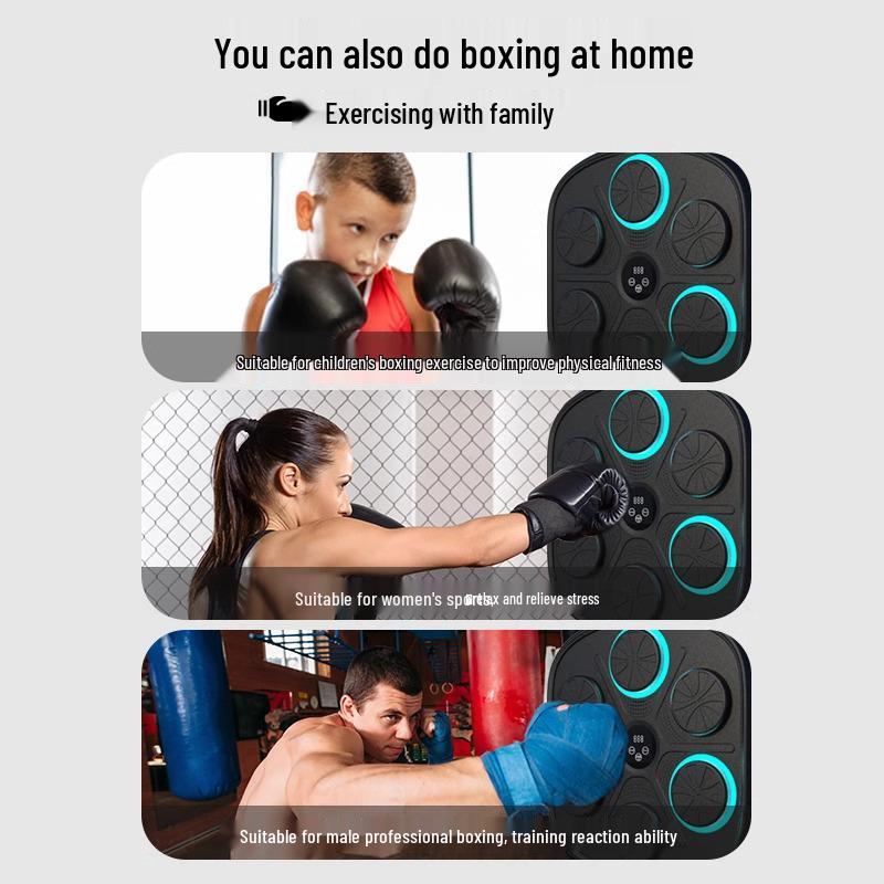 Smart Music Boxing Wall Target: Electronic Punch Bag for Home Training (Adults & Kids)