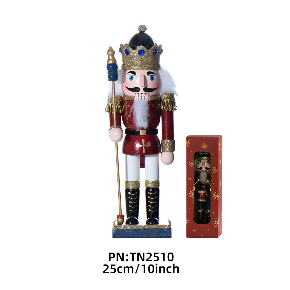 

25 см Рождественская кукла-щелкунчик, деревянная кукла-солдат, винтажная ручная работа, новогодний подарок, украшение для вечеринки, офисное украшение Ht226