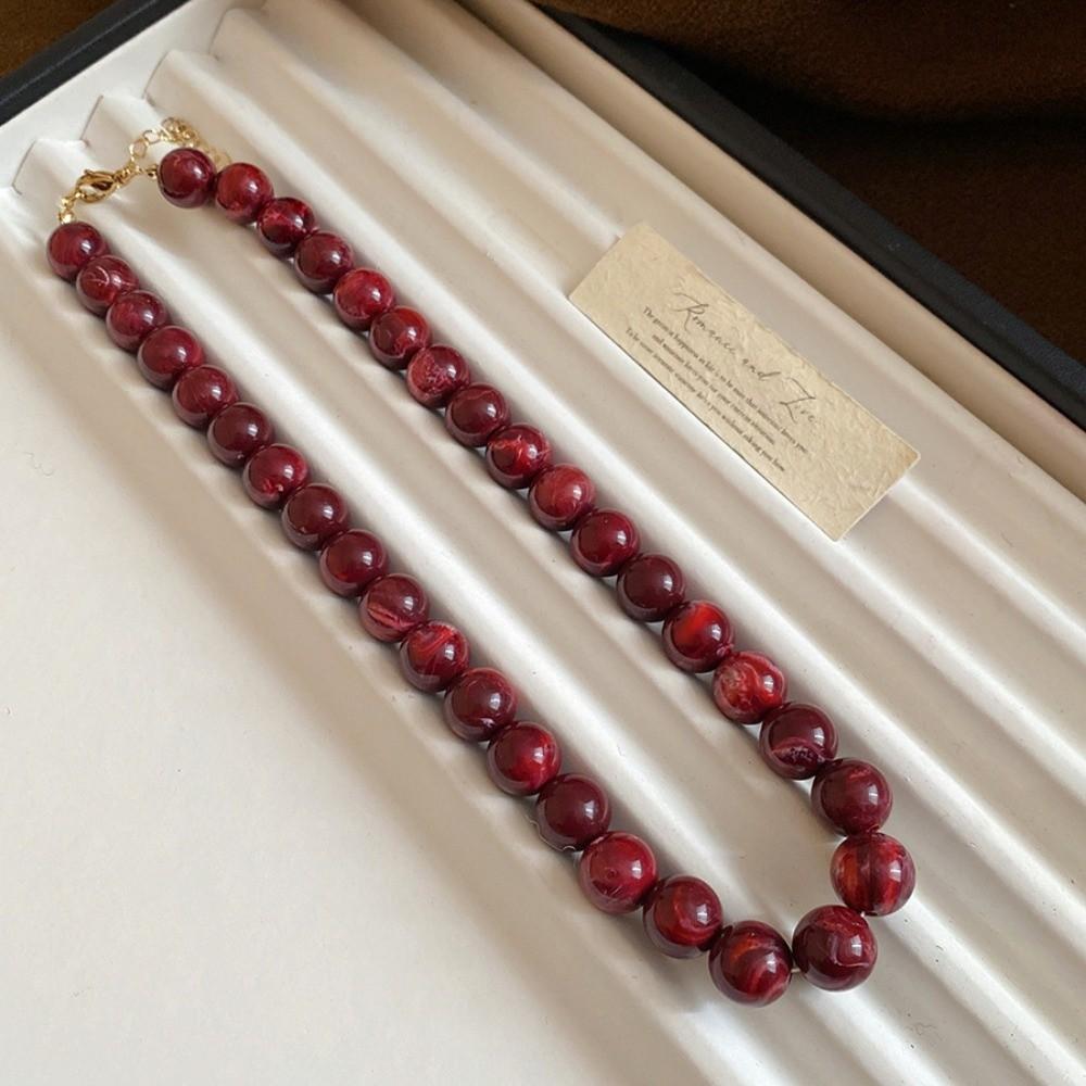 Smudging Round Beads Necklace Acrylic Collarbone Chain New Choker Necklace  Gifts