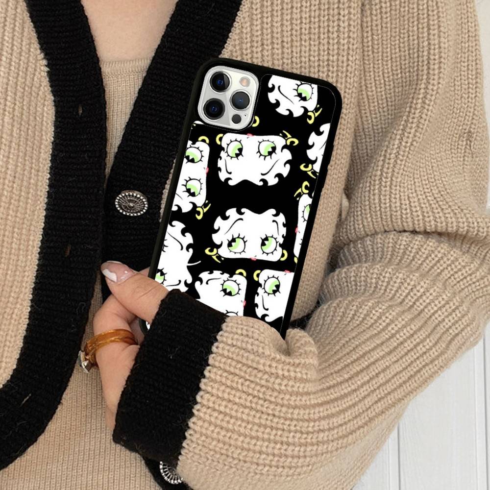 Animation B-Betty Boop PC+TPU Protective Phone Case For IPhone 17 16 Pro Max 15 Plus 14 13 12 11 Cover