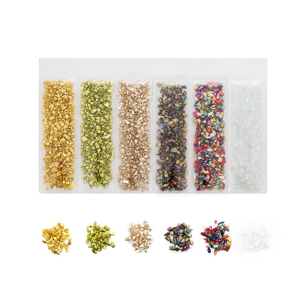 1 Set Multi-Color Mixing Nail Art Crushed Glass Stones Irregular Decoration for DIY Epoxy Resin Siliocne Mold Fillings Material
