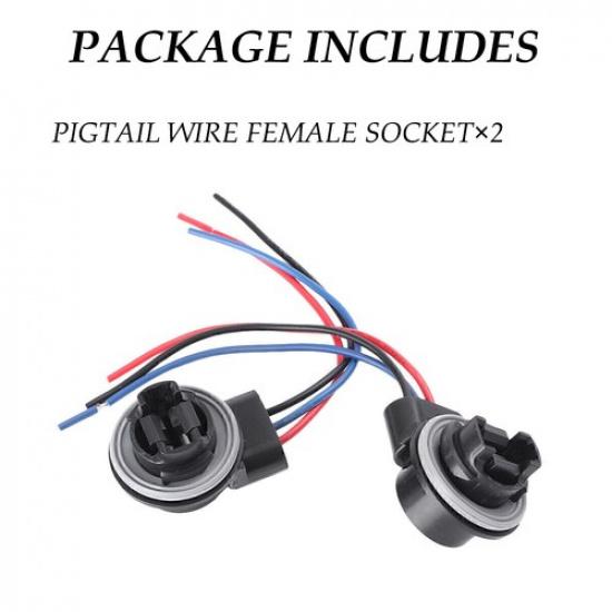 Universal Pigtail Wire Female Socket 3157 S Two Harness Front Turn Signal Park