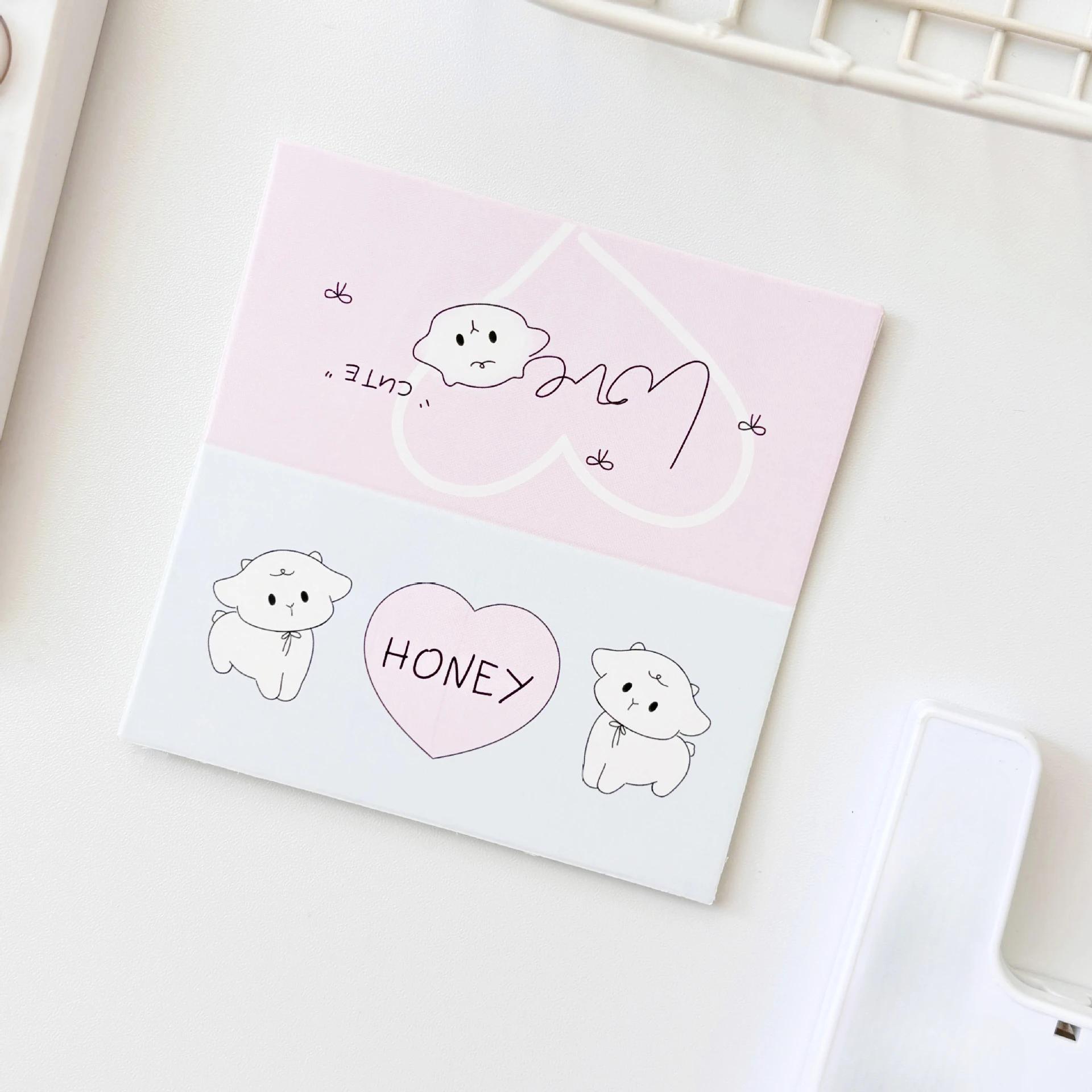 

10 шт. корейских Ins милых кошек, ягненка, собак, головы, карт, задняя часть карты Kpop, 3-дюймовая упаковка для фотокарточек, декоративный материал, упаковка для карт, картон