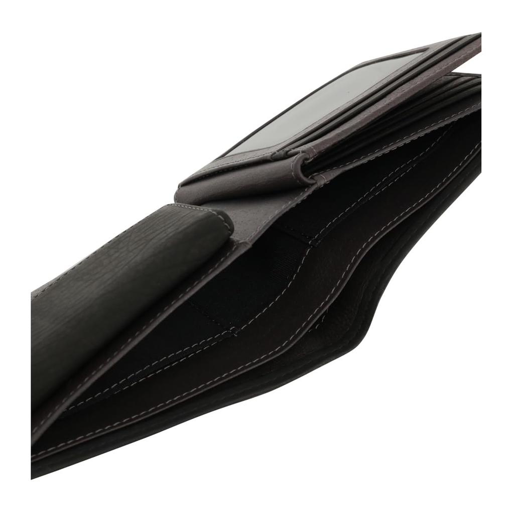 Helena Men's Tenerezza Bifold Wallet with Bella, Mini Wallet, 0741, Cowhide Leather [06] Green x Charcoal