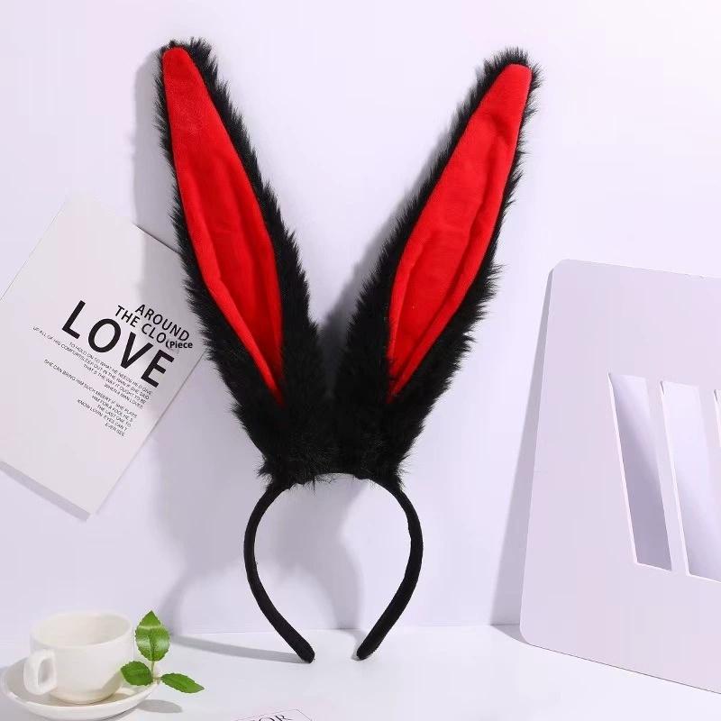1Pc Christmas Rabbit Long Ear Headband For Women: Cosplay Bunny Girl Cute And Funny Headband Accessory