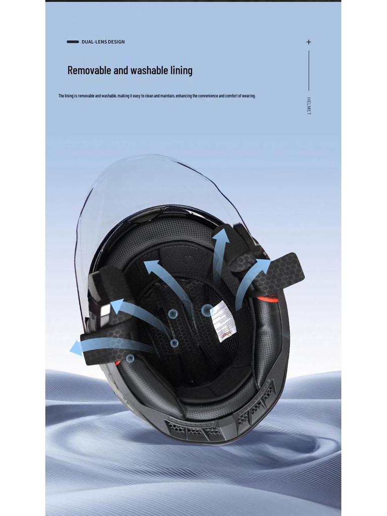 3C Certified Dual Lens Motorcycle Helmet for All Seasons, Men & Women