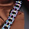 Bracciali da Uomo in Acciaio Inossidabile Rock And Roll Arcobaleno Massicci 18MM 9" Catena a Maglie Bici Bicicletta al Polso Bracciali Per Uomini Ragazzi Gioielli