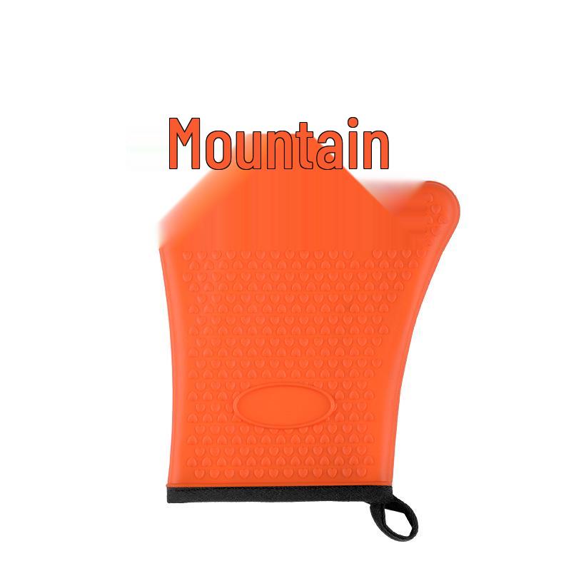 Heart-Shaped Silicone Insulated Oven Mitts: Cotton-Padded, Heat-Resistant, Five-Finger Design for Cooking and Baking.