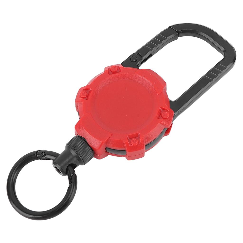 Magnetischer Einziehbarer Schlüsselanhänger Edelstahldraht Easy Pull Schnalle Karabiner Schlüsselanhänger Rot
