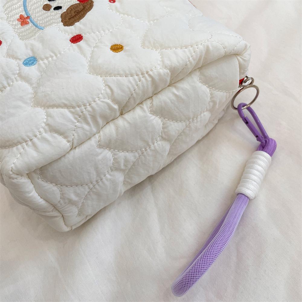 Cute Puppy Embroidered Cosmetic Storage Bag - Handbag & Clutch