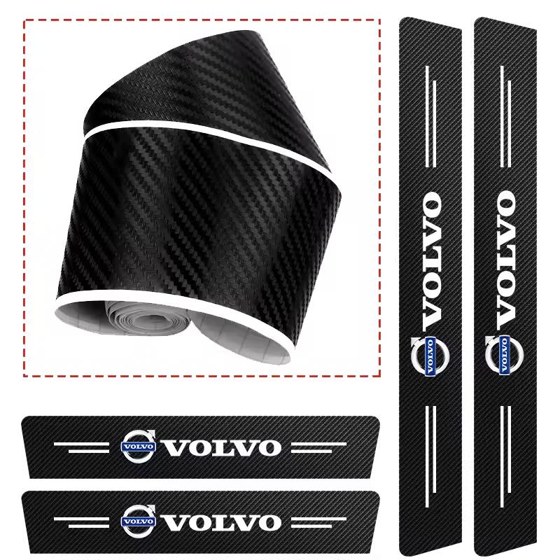Auto Drempelstickers Koolstofvezel Textuur Deurstijl Strip Voor Volvo XC90 XC60 V50 S60 V70 V60 V40 S90 olestar AWD XC40 S80 T6