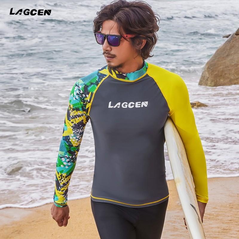 Mens Quick-Dry UV Protection Rash Guard Swimwear Diving Surfing Snorkeling Water Sports Performance Gear