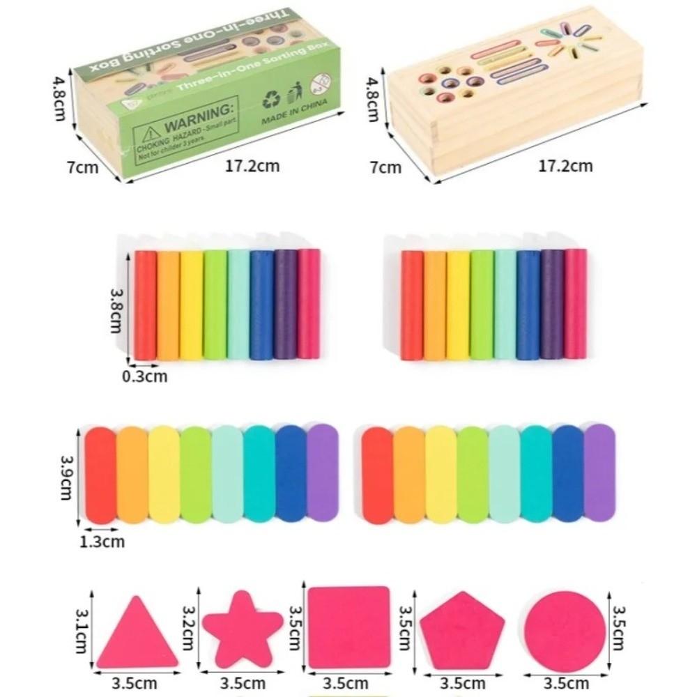 Geometric Solids Montessori Educational Game 3D Shapes Color Shape Sorting Toy Preschool Element