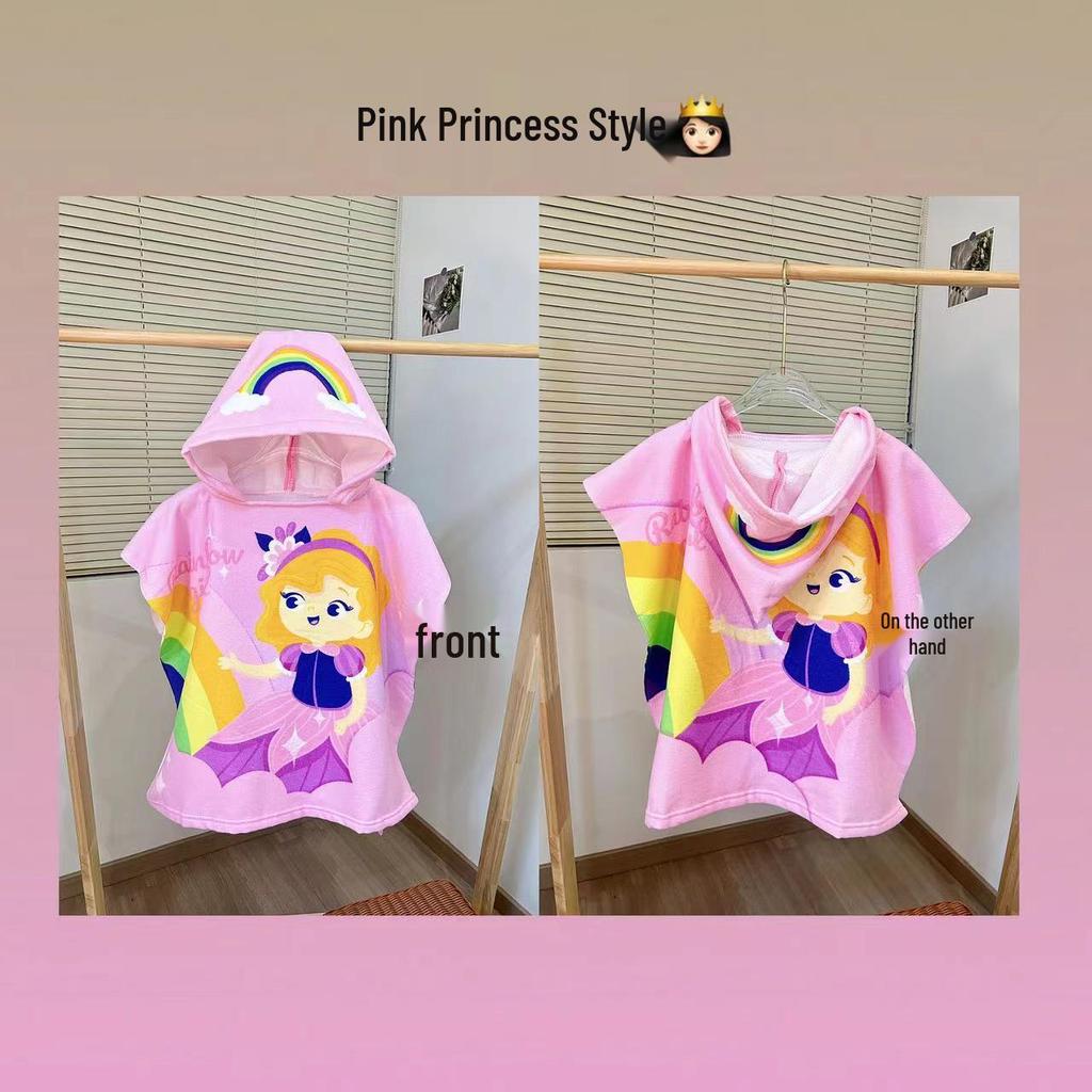 Adorable Cartoon Baby Bath Poncho - Soft, Skin-Friendly, Non-Shedding, Quick-Dry, Absorbent Towel