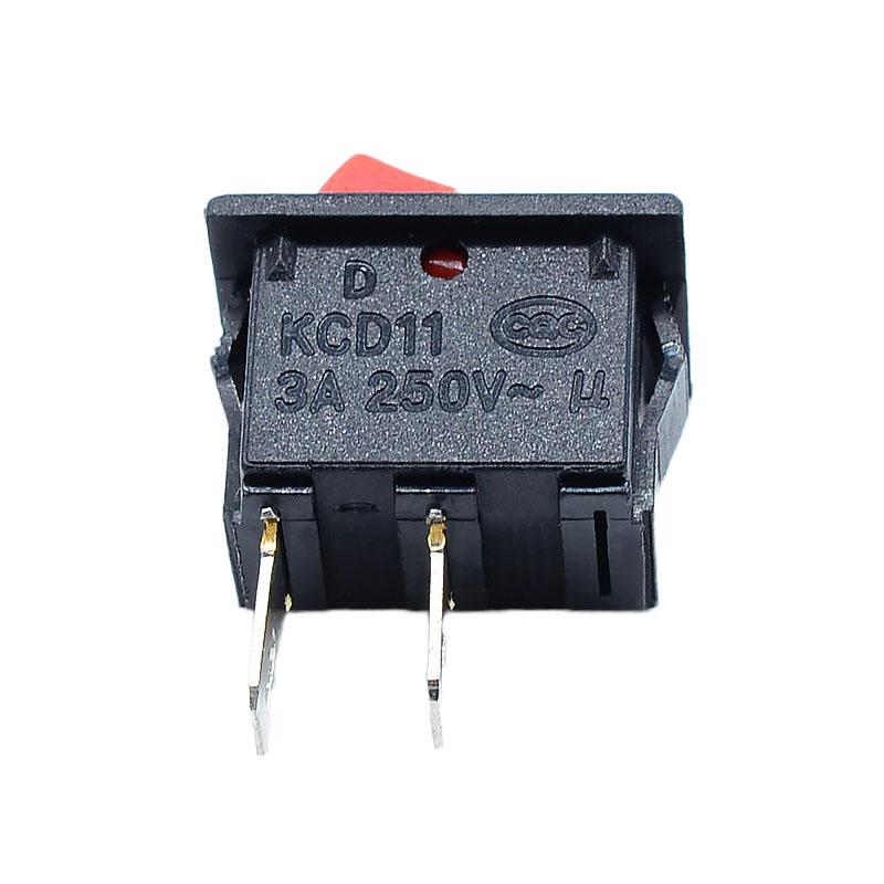 10 Pcs KCD11 2 Pin 10x15mm Mini Push Button Switch SPST 3A 250V AC Snap-in On/Off Boat Rocker Switch