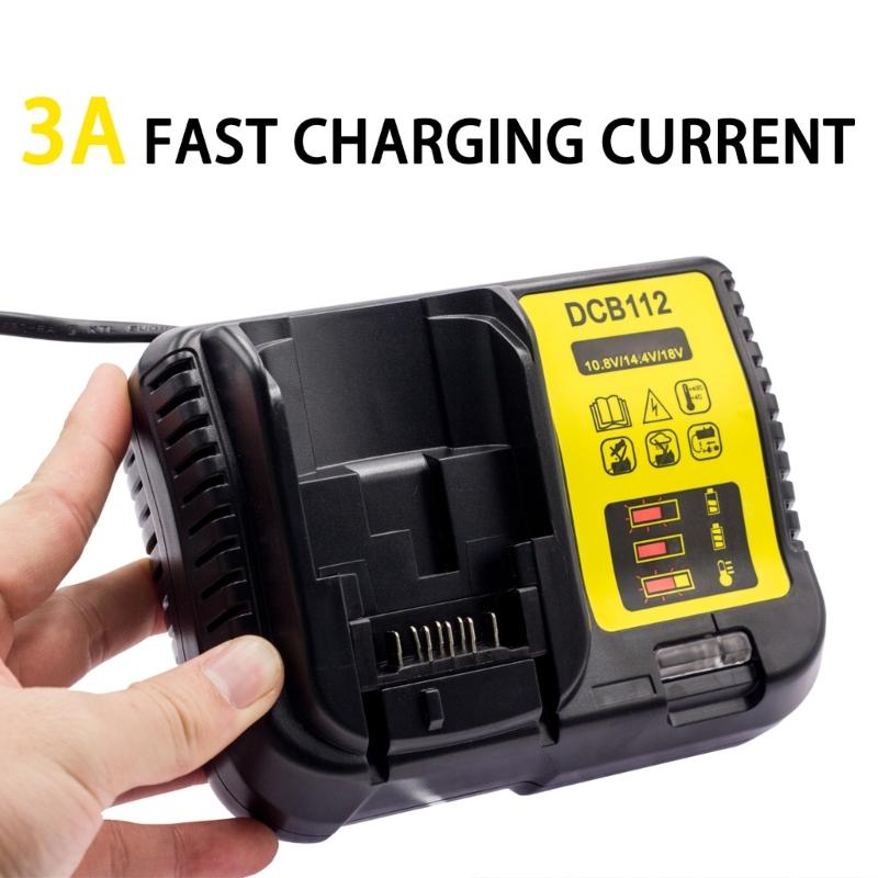 Professional Power Chargers For 12V-20V Lithiums Batteries Auto Voltages Adjustment Heat Dissipation Charging Adapter